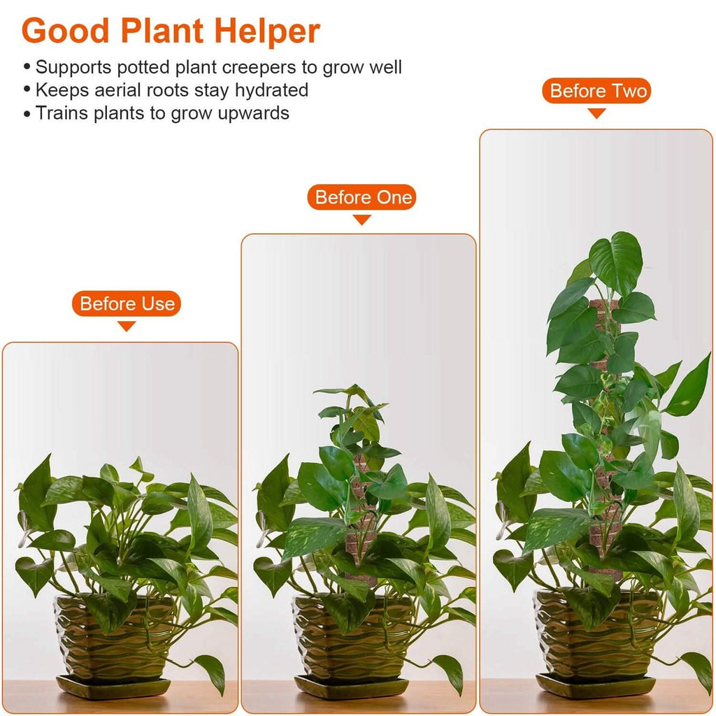 4-Pieces: Coco Coir Extendable Moss Pole for Climbing Plants