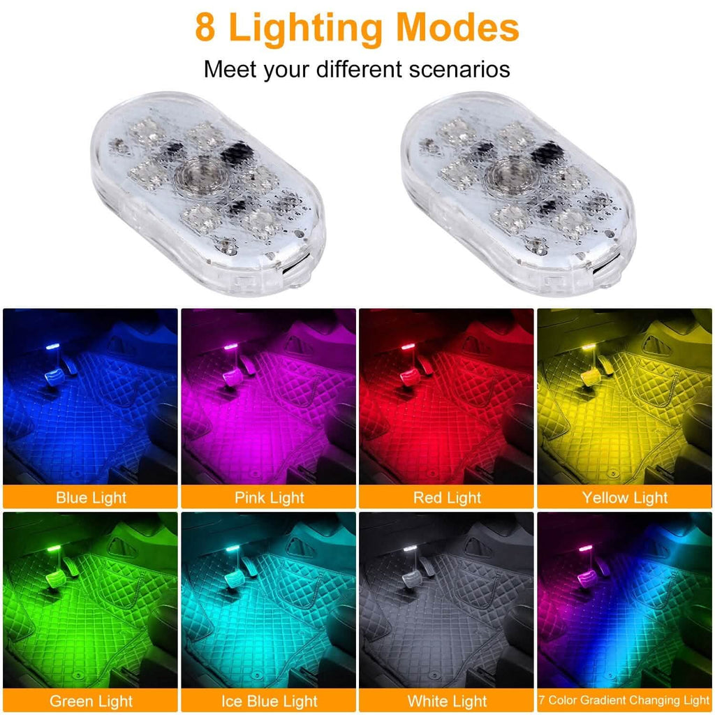4-Pieces: Cordless Car Interior Light USB Rechargeable