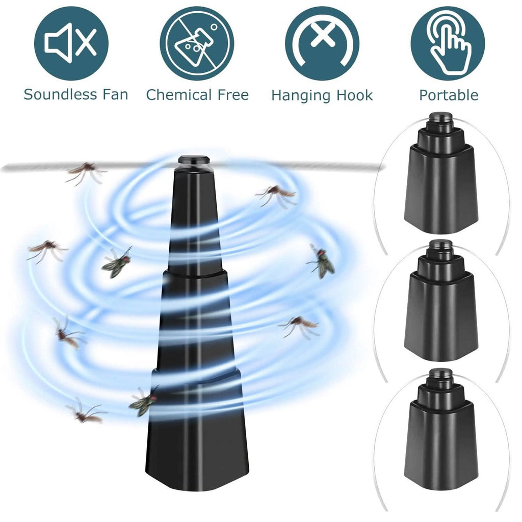 4-Pieces: Fly Repellent Fan Table Top Battery Powered Bug Deterrent