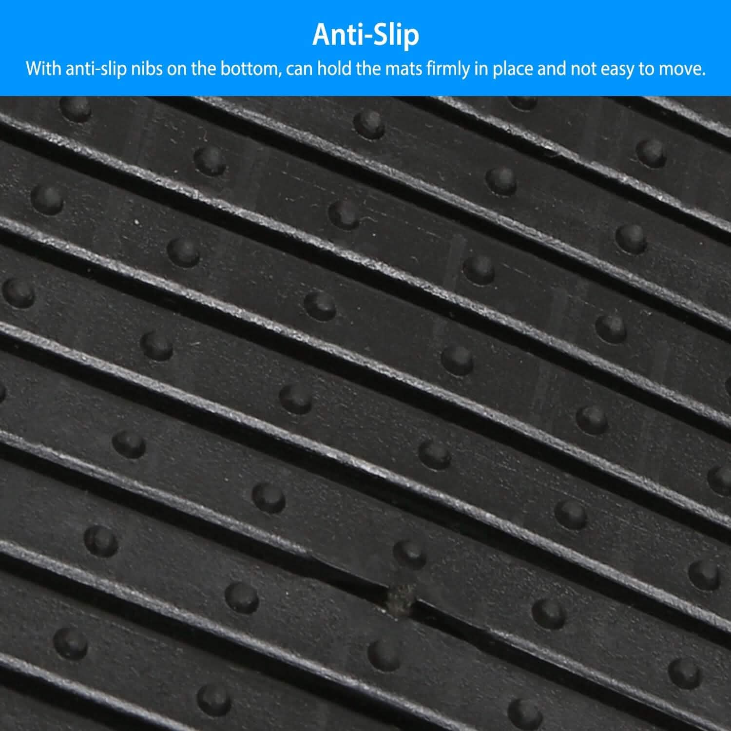 Lot de 4 tapis de sol de voiture en caoutchouc PVC robuste, ajustables