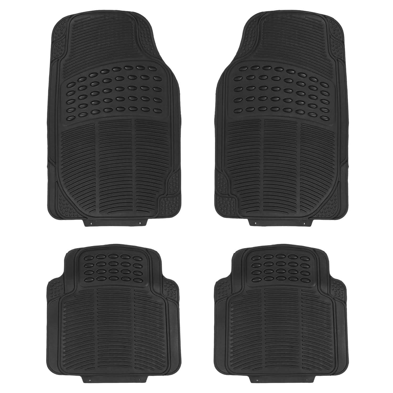 Lot de 4 tapis de sol de voiture en caoutchouc PVC robuste, ajustables