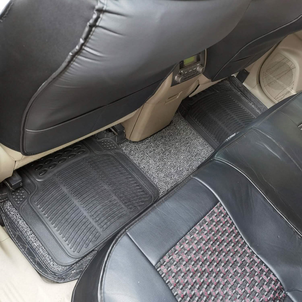 Lot de 4 tapis de sol de voiture en caoutchouc PVC robuste, ajustables
