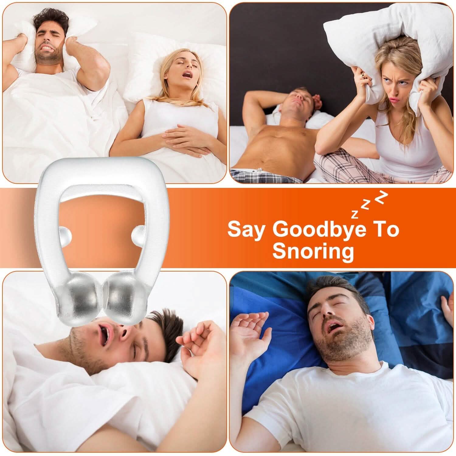 4-Pieces: Magnetic Nose Clip Anti Snoring Device
