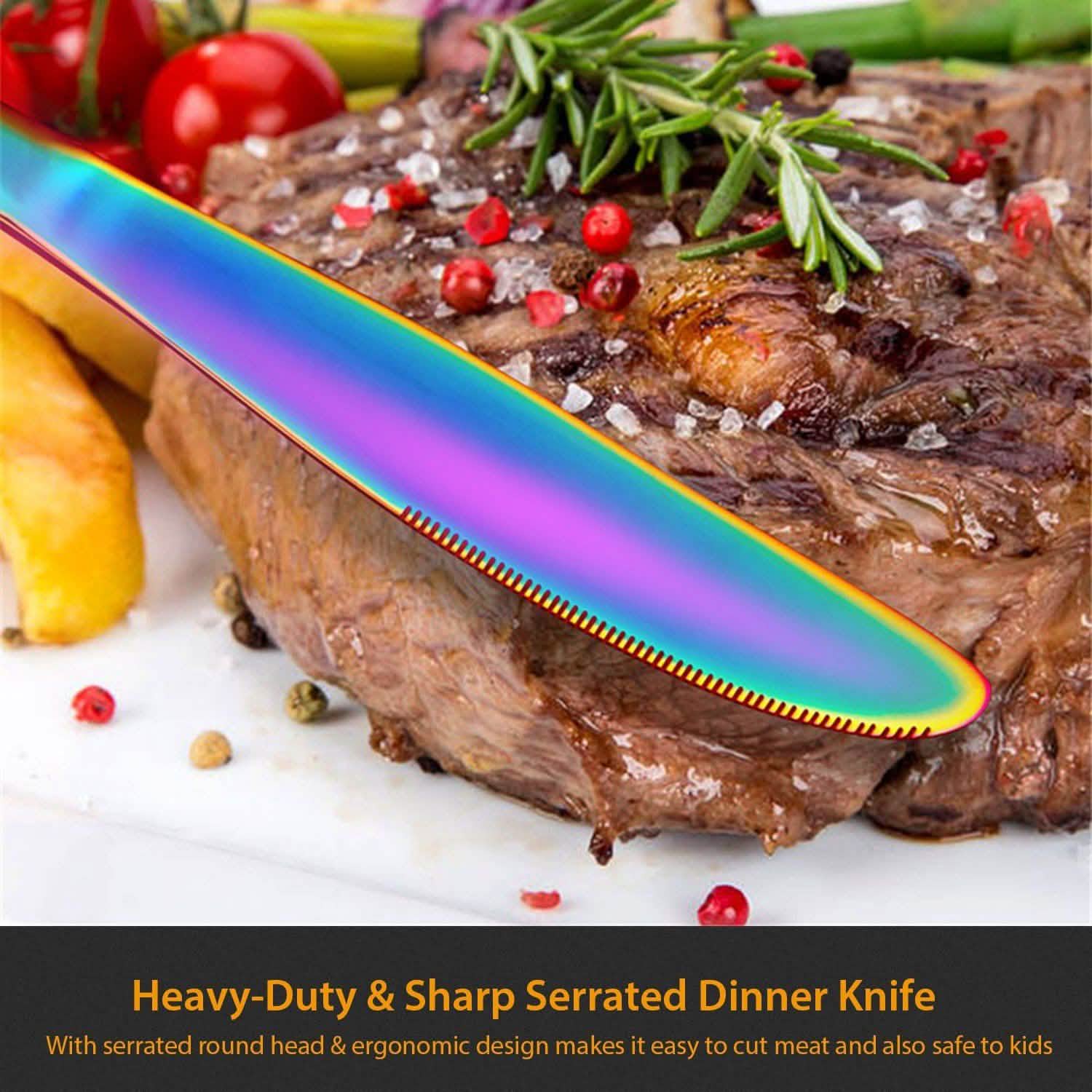 4-Pieces Set: Flatware Stainless Steel Silverware Cutlery Kitchen Set