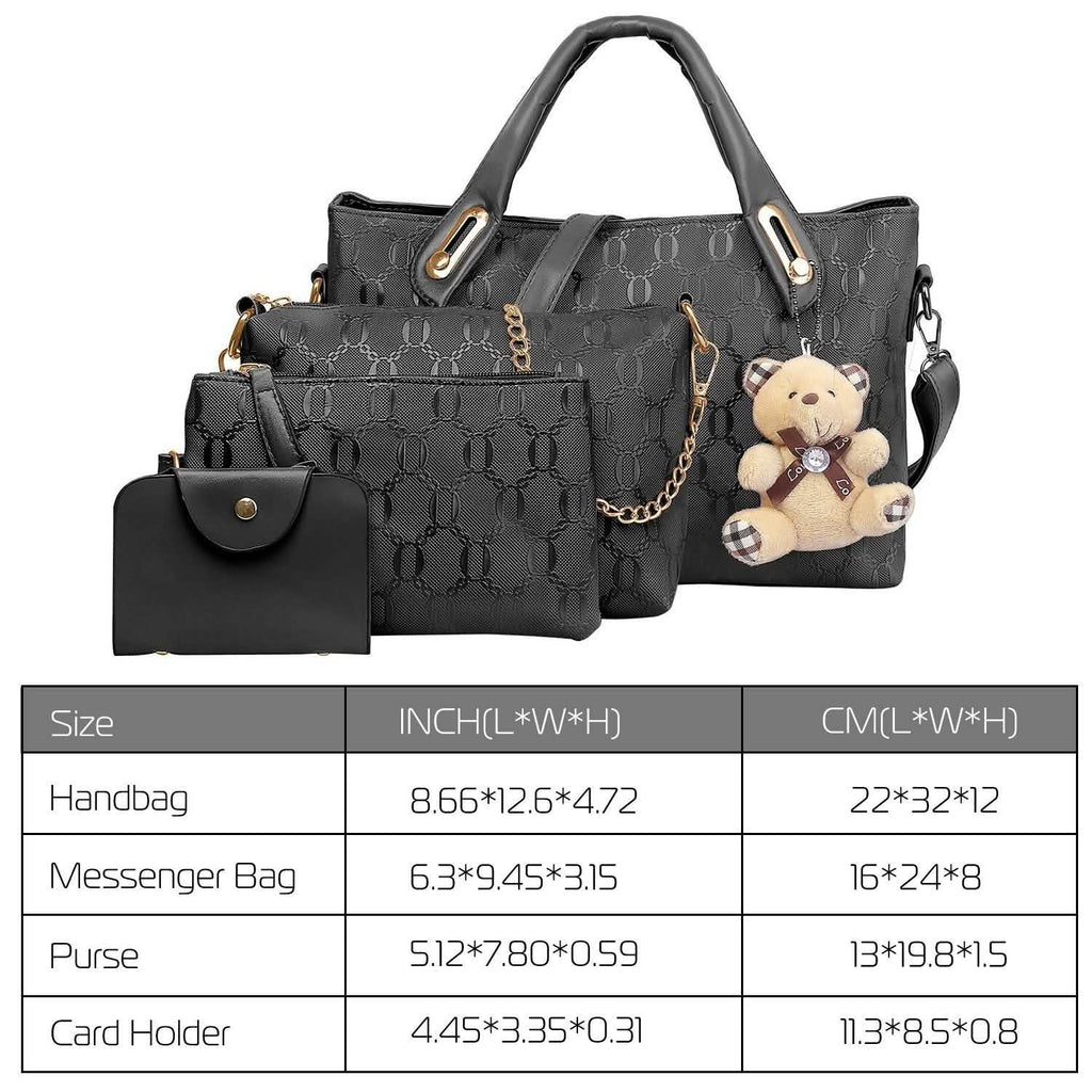 Lot de 4: Sac à main en cuir pour femme