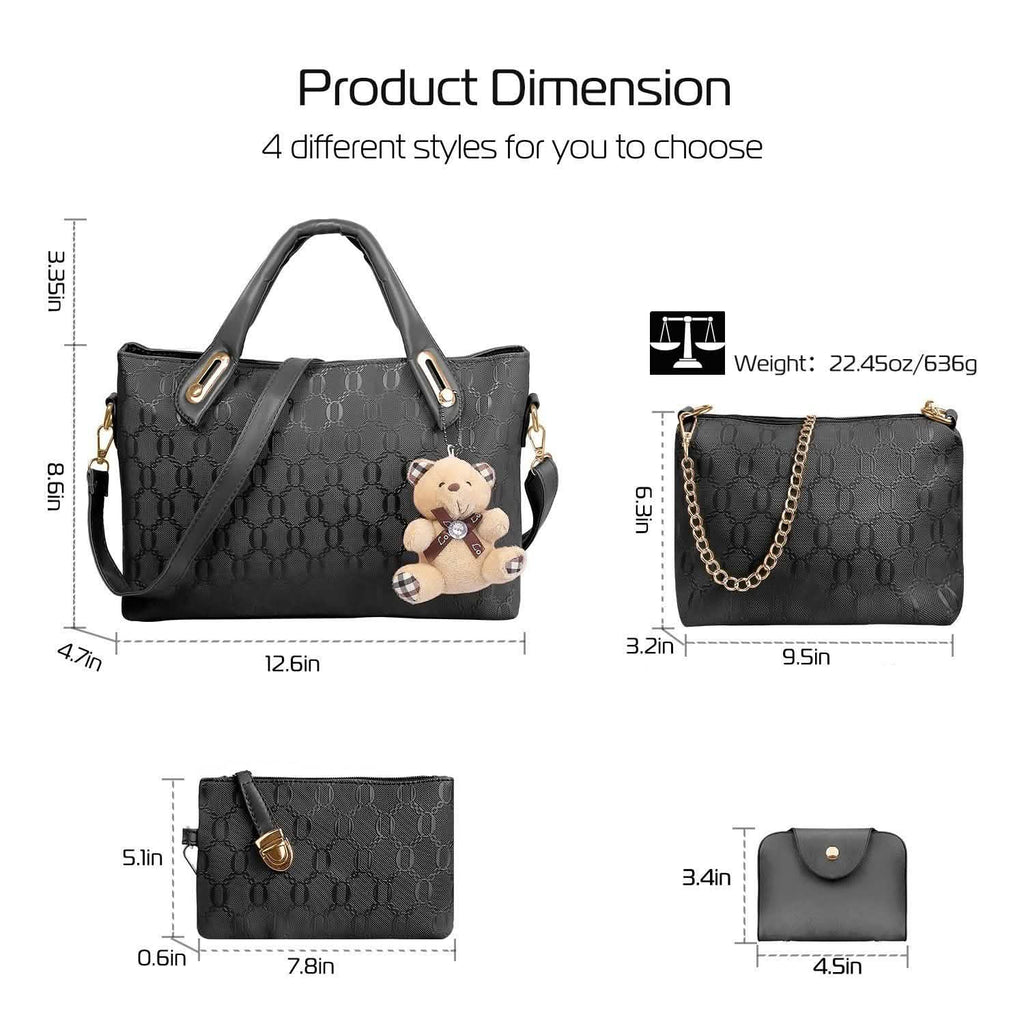 Lot de 4: Sac à main en cuir pour femme