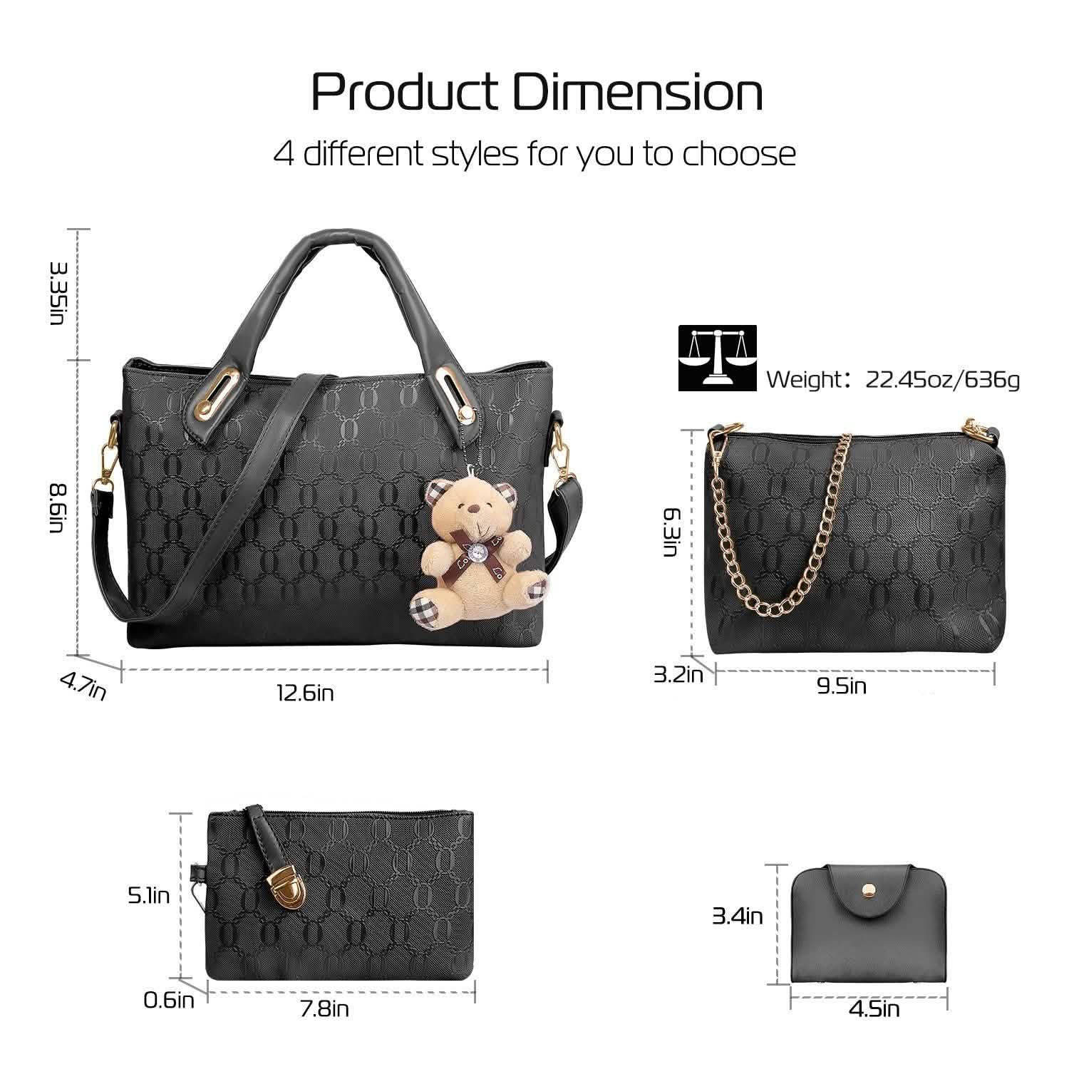 Lot de 4: Sac à main en cuir pour femme