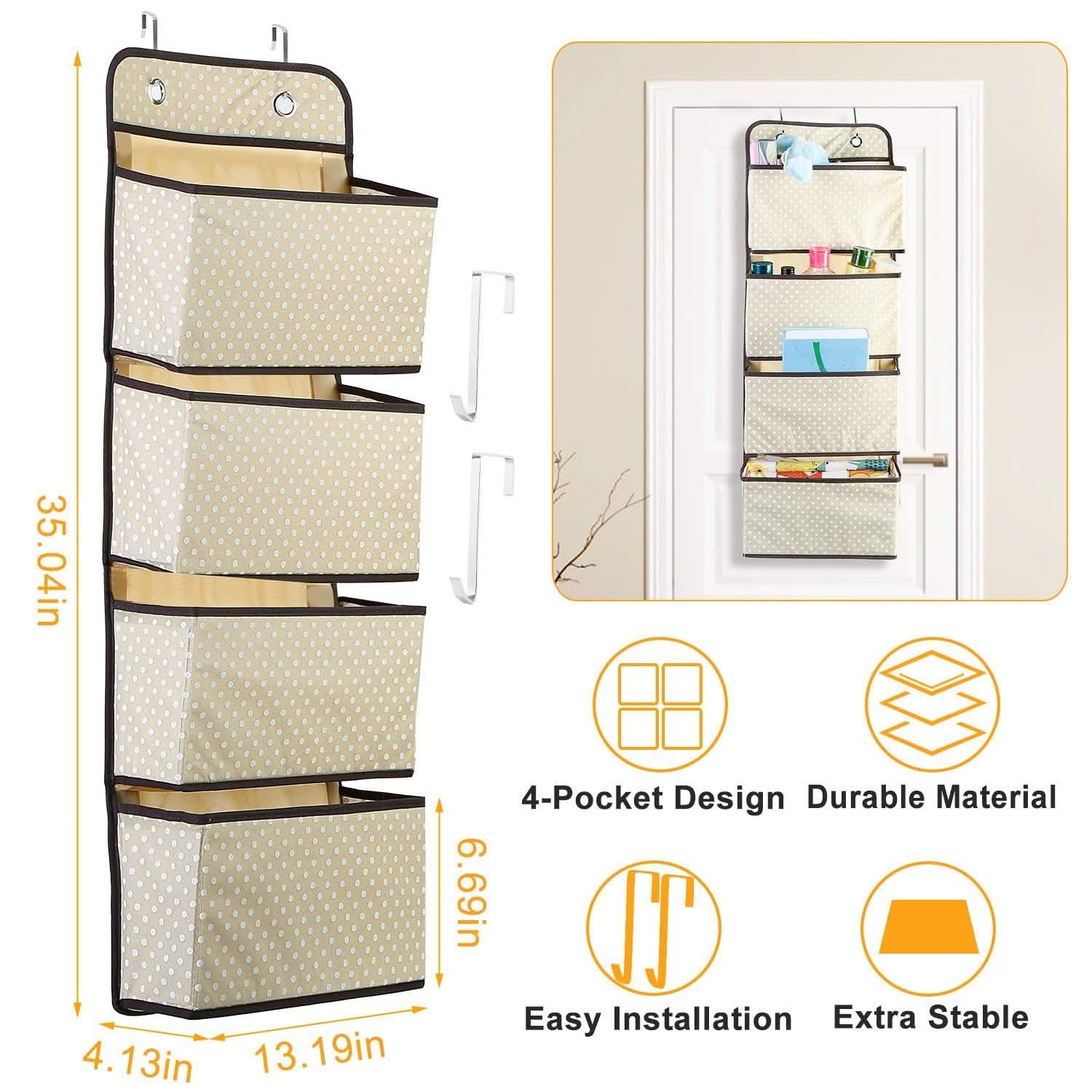 4-Pockets Wall Mount Closet Storage Organizer