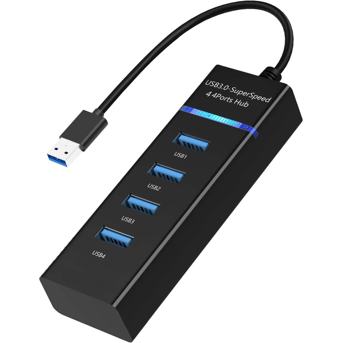 4ポート USB 3.0 スプリッター 3フィート延長ケーブル付き