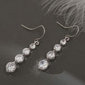 4 Row Graduated Crystal Drop Earrings