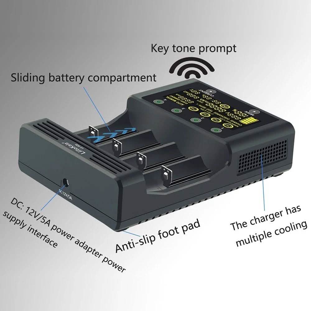 4 Slots Independent Charging Battery Charger
