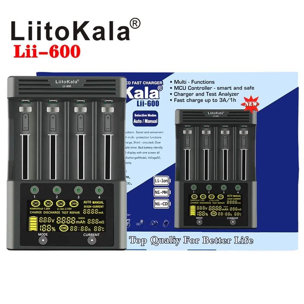 4 Slots Independent Charging Battery Charger
