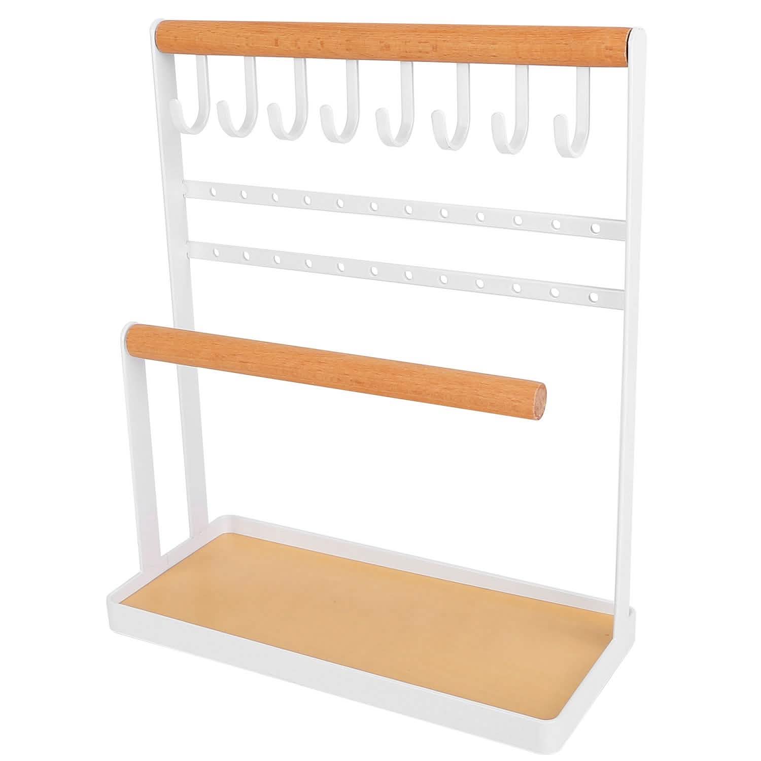 4-Tier Tabletop Wooden Jewelry Display Stand
