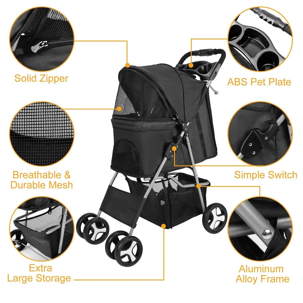 4 Wheels Pet Foldable Stroller