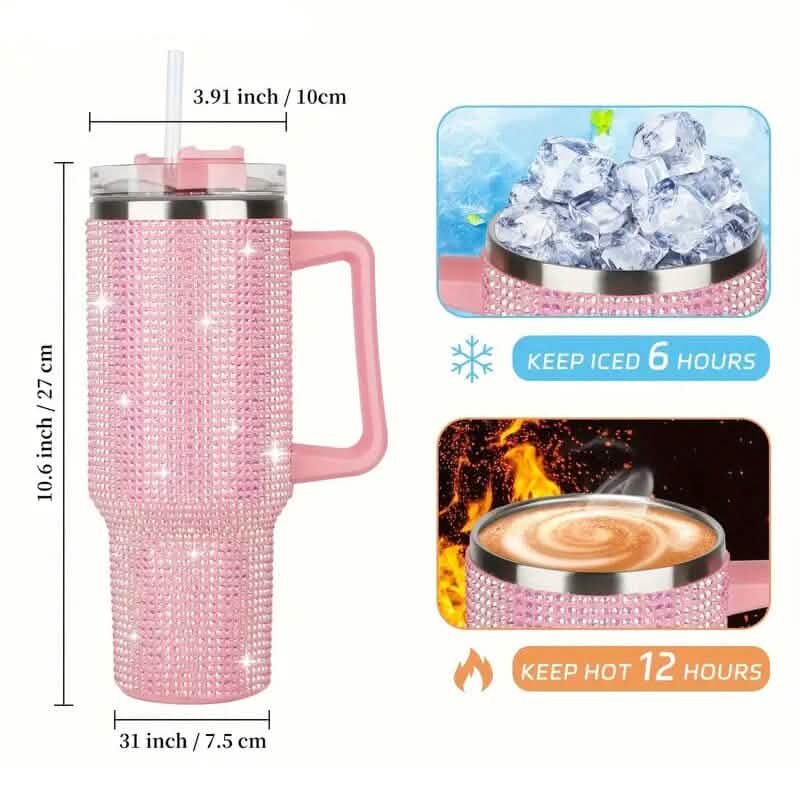 Gobelet Bling Strass Super Scintillant de 40 Oz