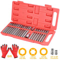40 pièces : Jeu de douilles six pans, Torx et cannelées