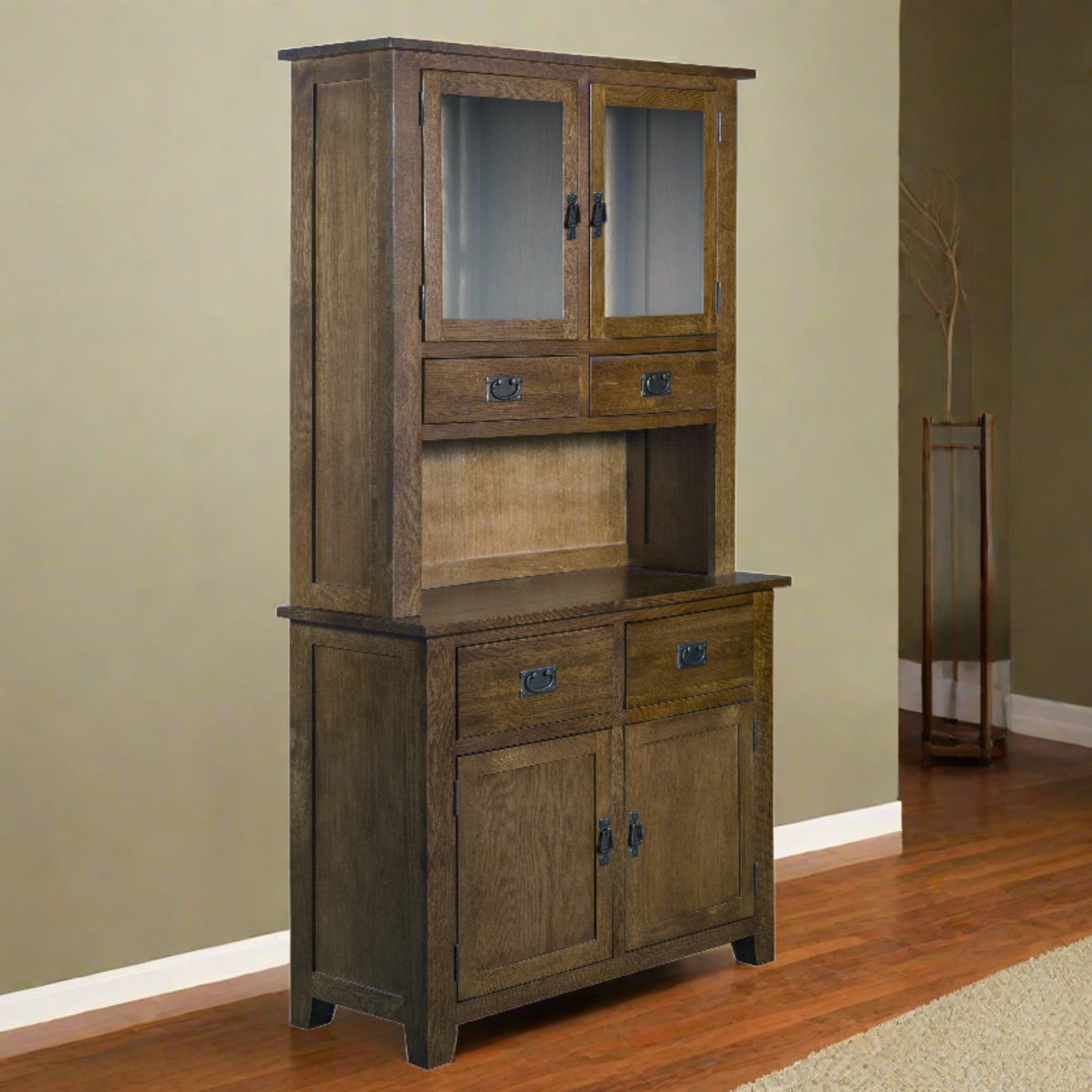 Mission 4 Door & 4 Drawer China Cabinet - Walnut - 42"W