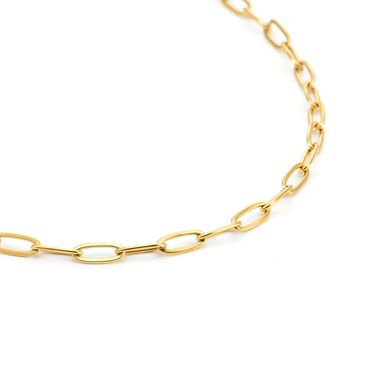 C400G B.Tiff Gold Oval Paperclip Link Chain Necklace/ 32"