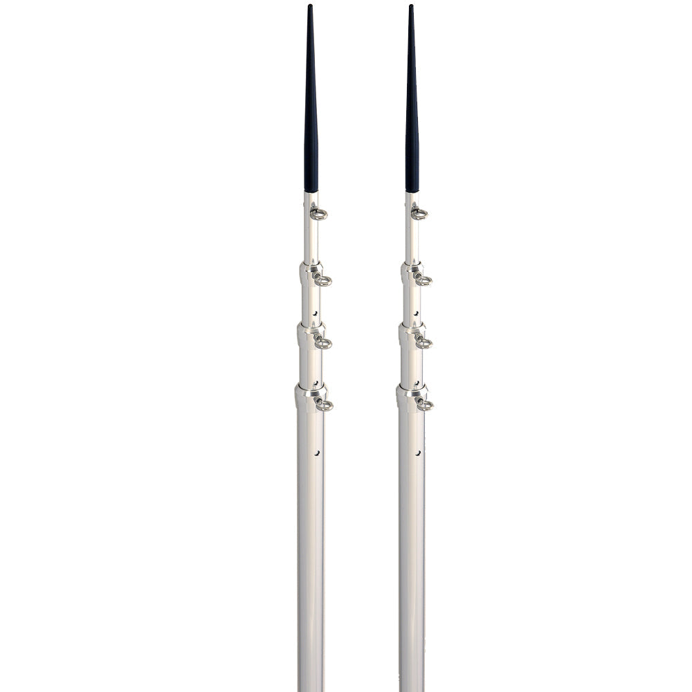 Bâtons télescopiques Lee's 16.5' Bright Silver Black Spike pour Sidewinder [TX3916SL/SL]