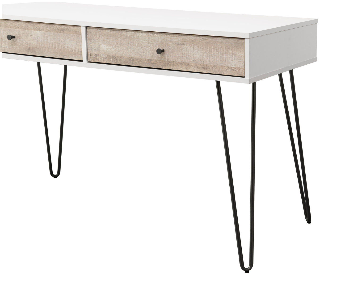 Taupe Desk with Metal Accents