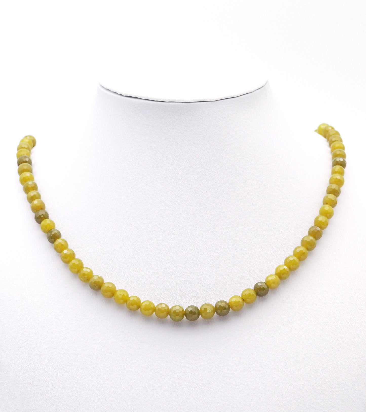 Genuine Olive Jade Round Faceted Beads, Sku#U1433