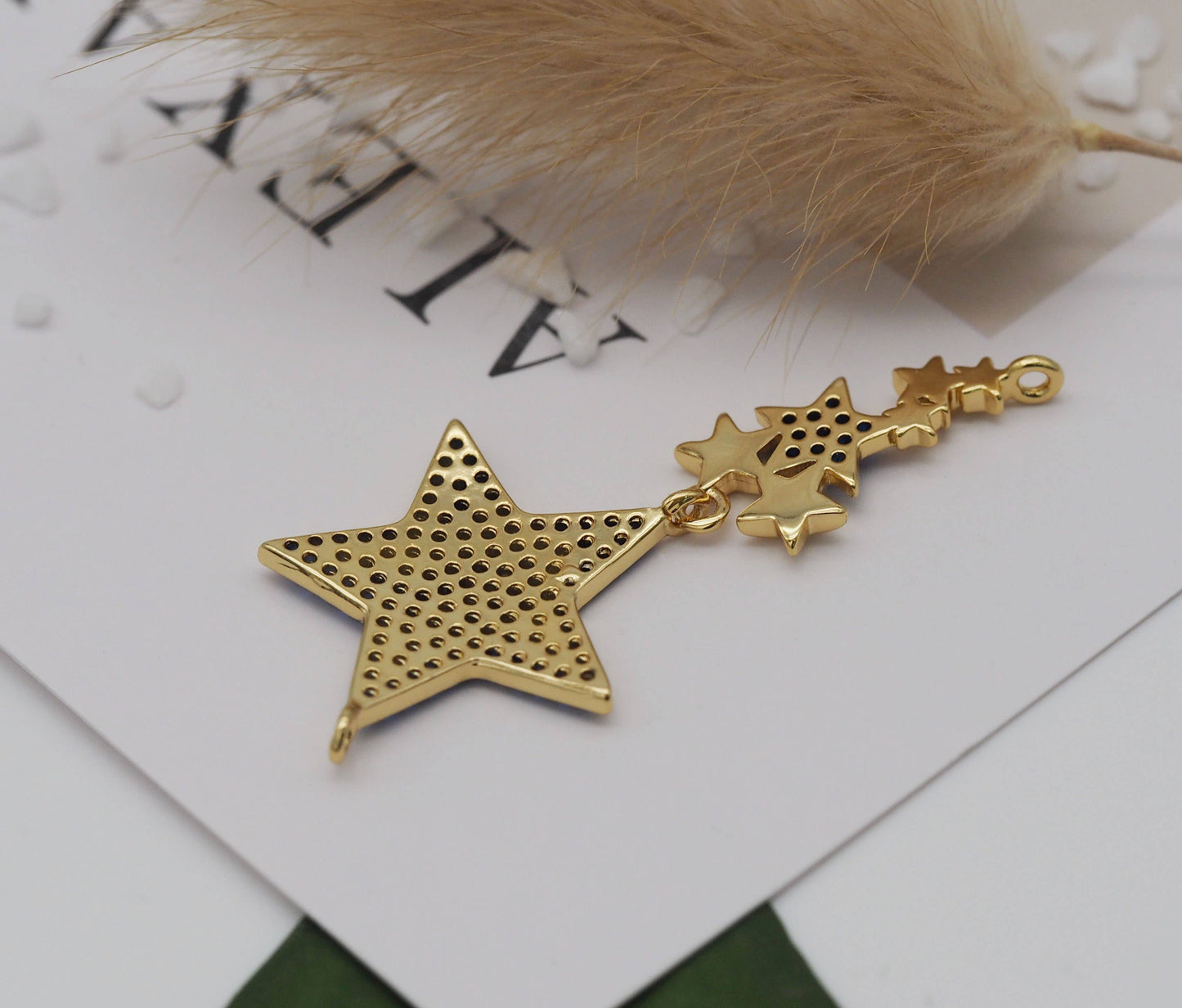 Cobalt CZ Five Point Star Charm, Sku#LK628