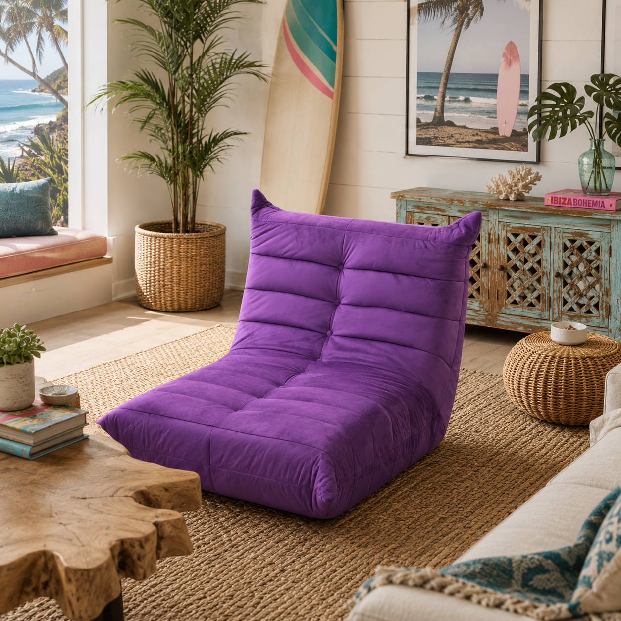 Velvet Purple Lounge Chair