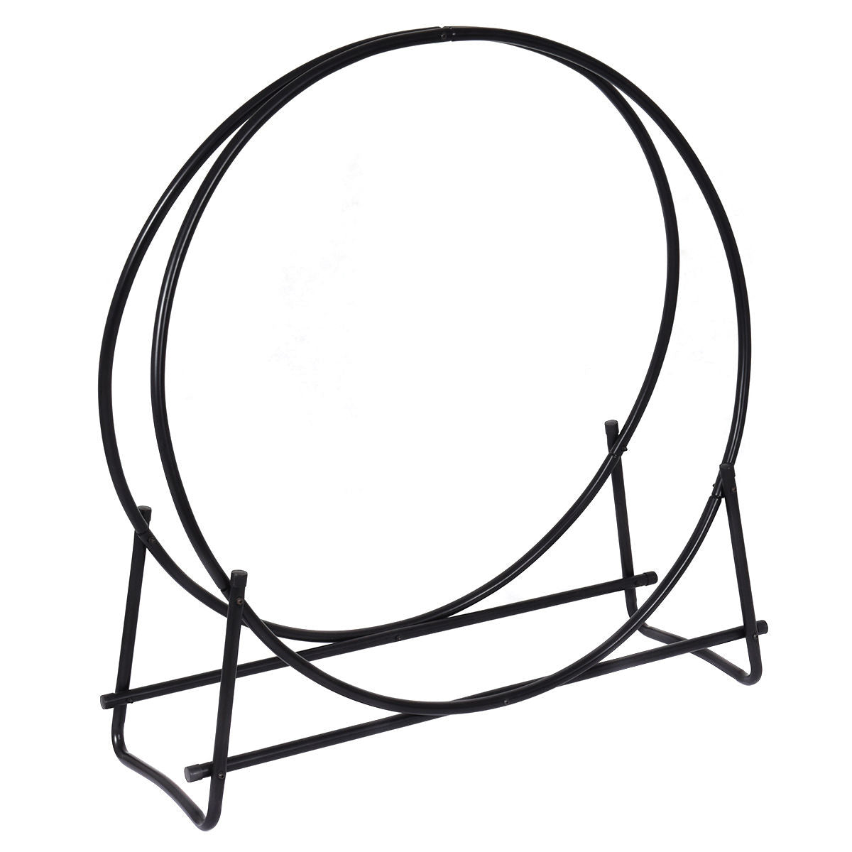 30-Inch Tubular Steel Log Hoop Firewood Storage Rack
