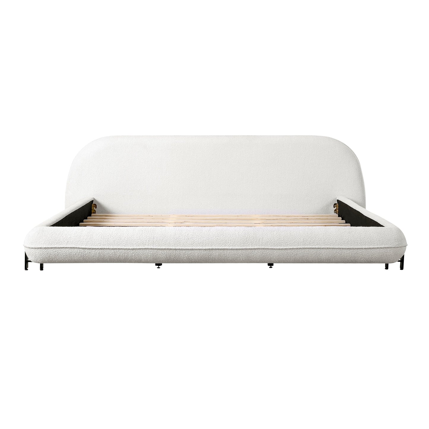 King Size Bed Frame with Boucle Fabric