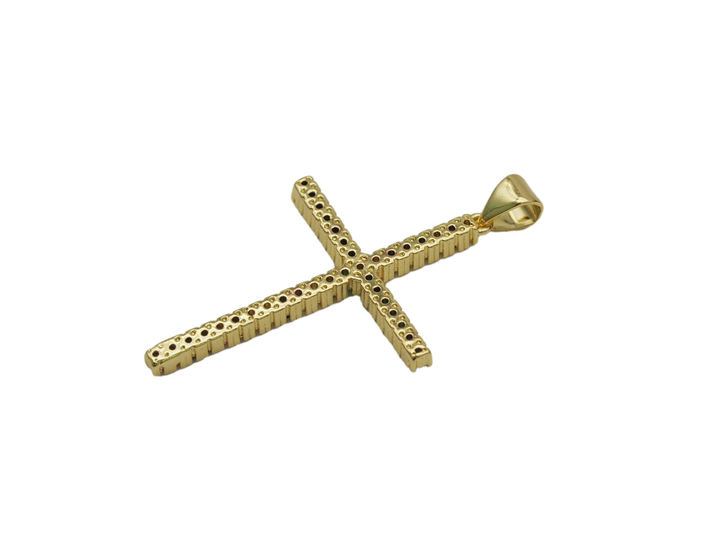 Colorful CZ Cross Pendant, Sku#LK598