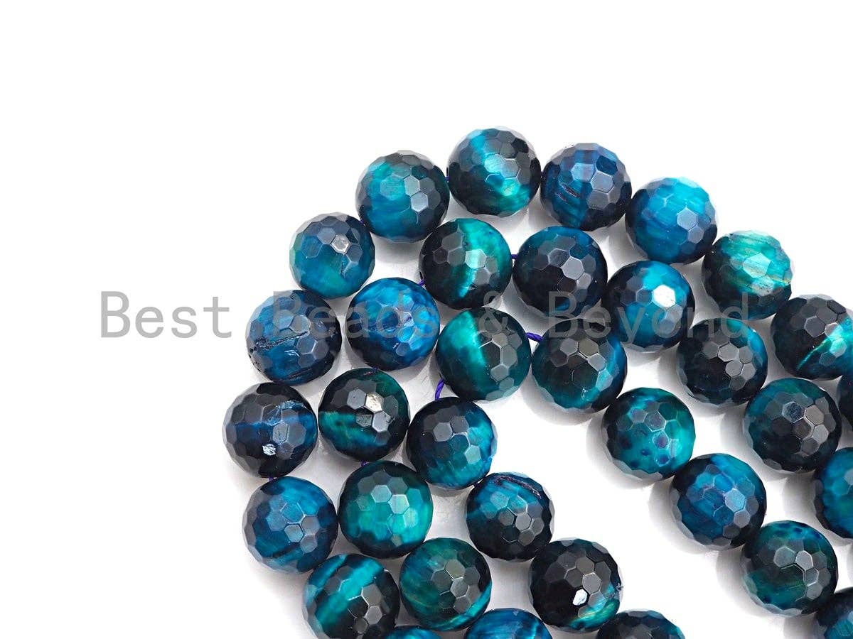 High Quality Natural Round Faceted Tiger Eye Round Beads,SKU#UA35