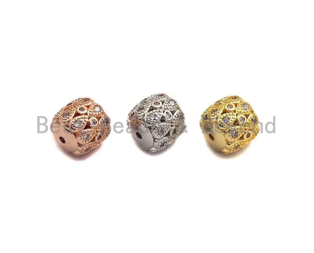CZ Micro Pave Drum Barrel Fancy spacer beads, sku#X113