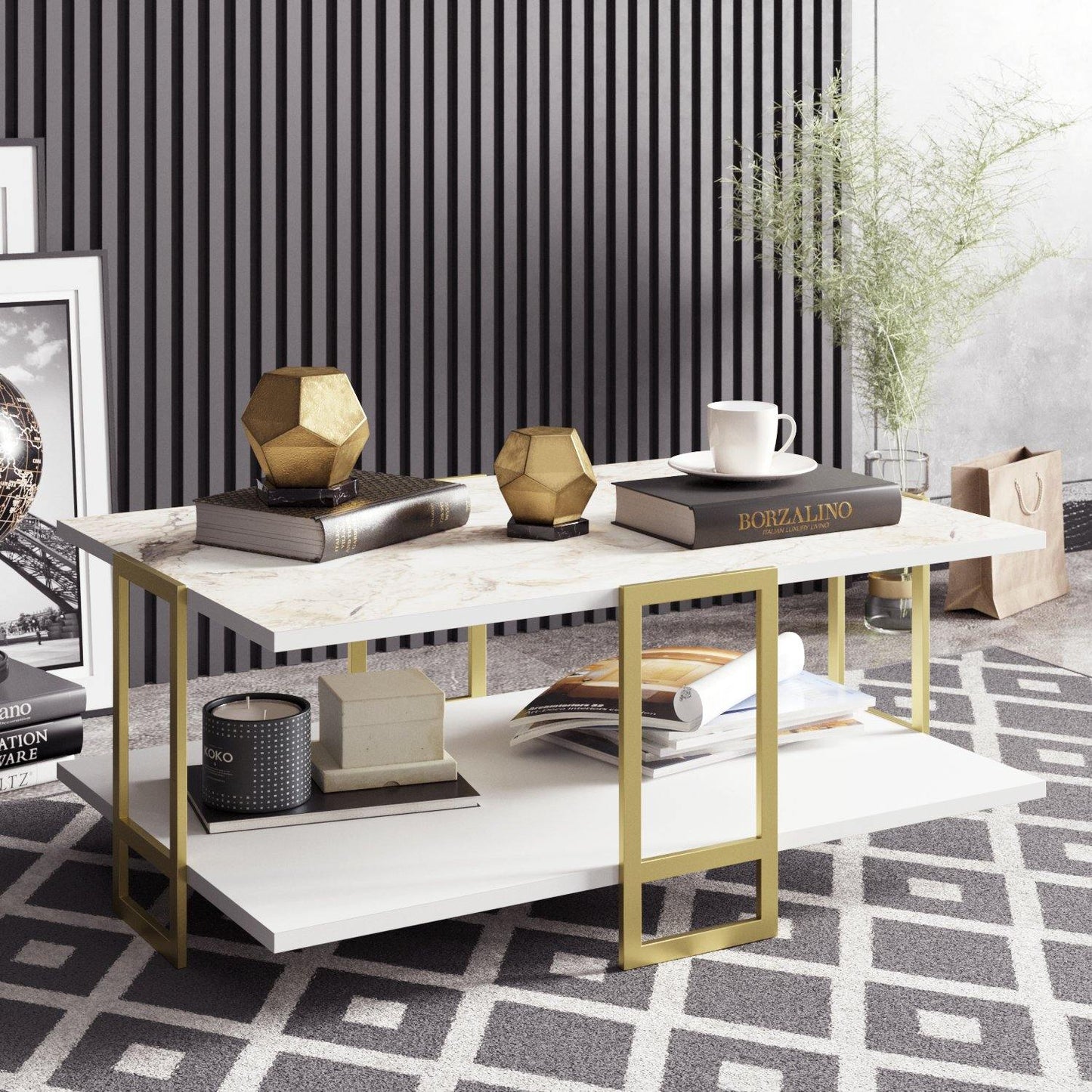 Polka Metal Wood Coffee Table