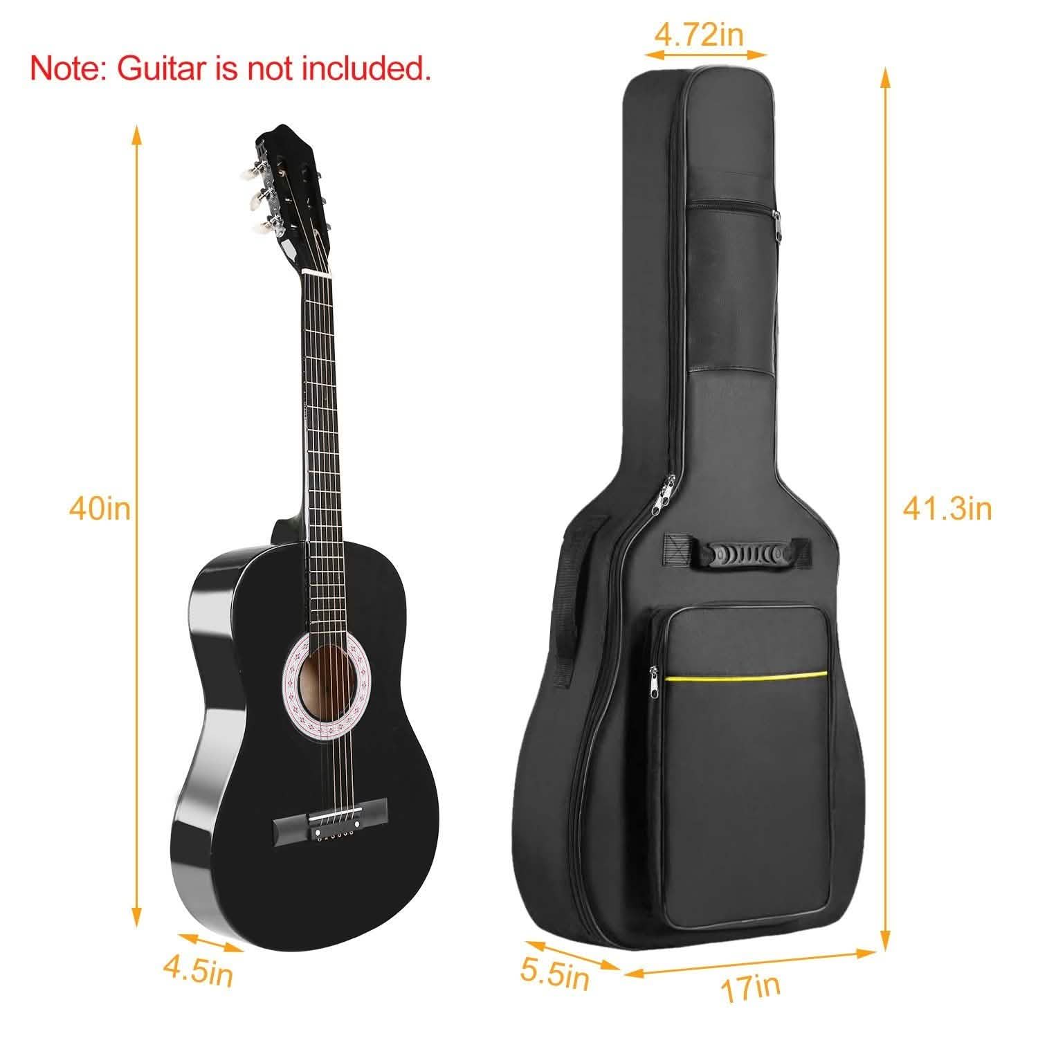Housse de transport rembourrée de 5 mm d'épaisseur pour guitare acoustique 41"