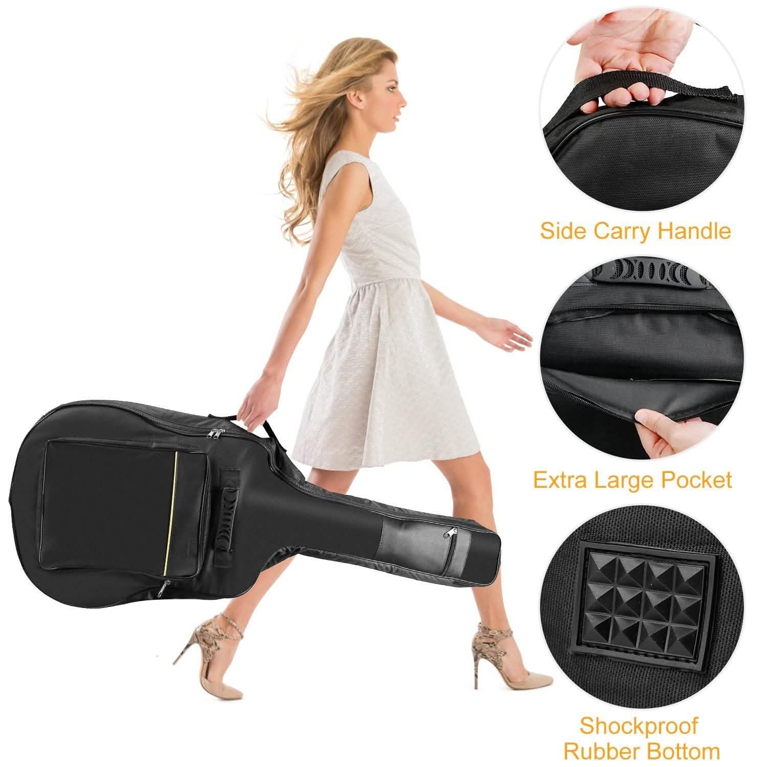 Housse de transport rembourrée de 5 mm d'épaisseur pour guitare acoustique 41"