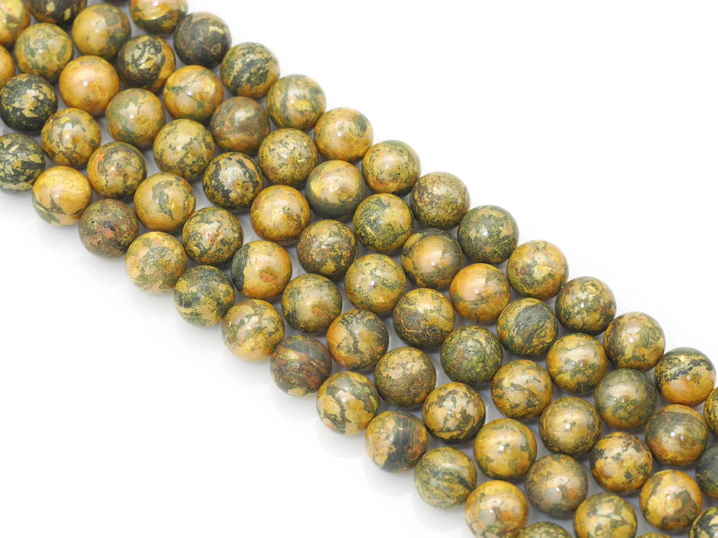 Genuine High Quality Sulphur Stone Round Smooth Beads, 6mm/8mm/10mm, Sku#U1462