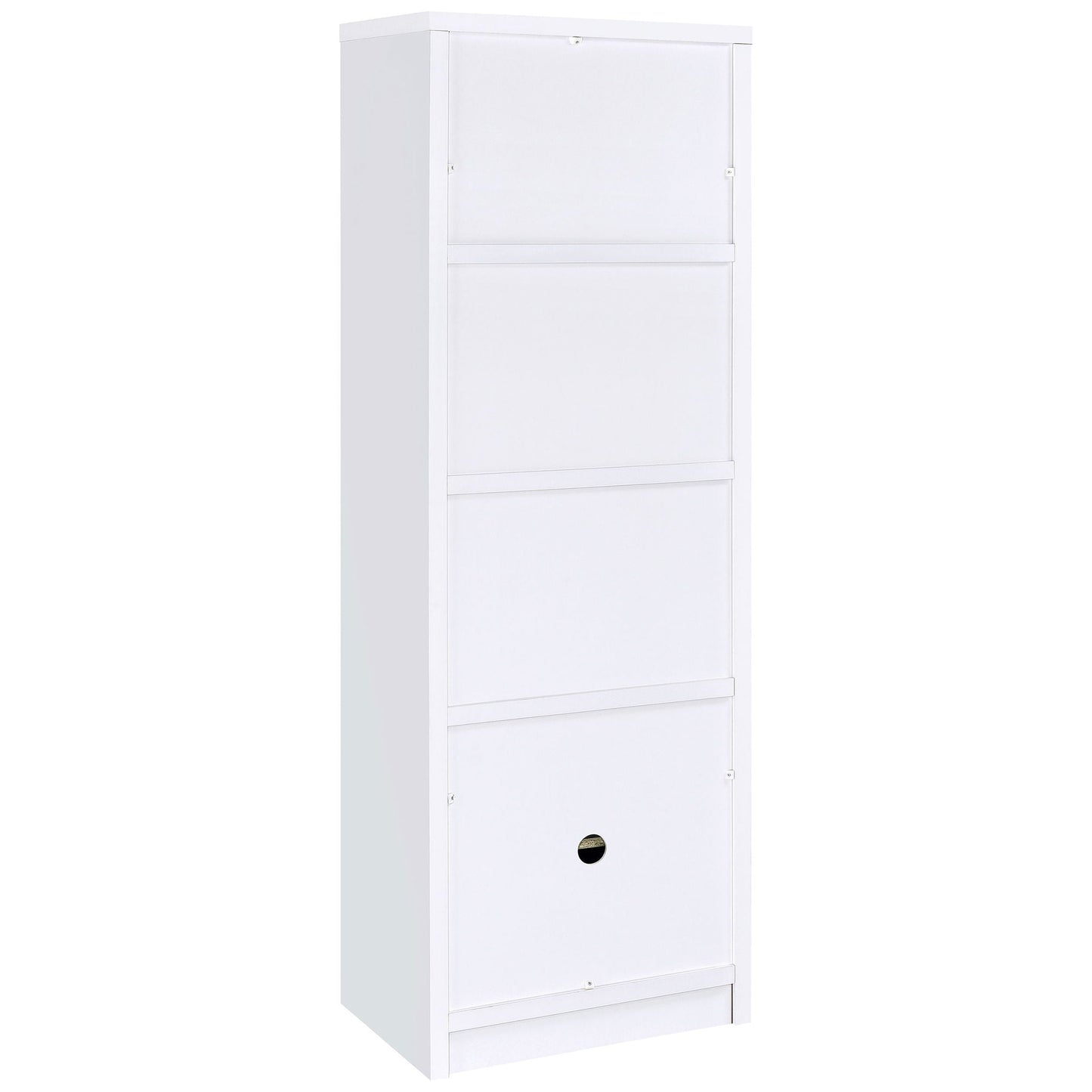 Laughlin 4-shelf Engineered Wood Media Tower White
