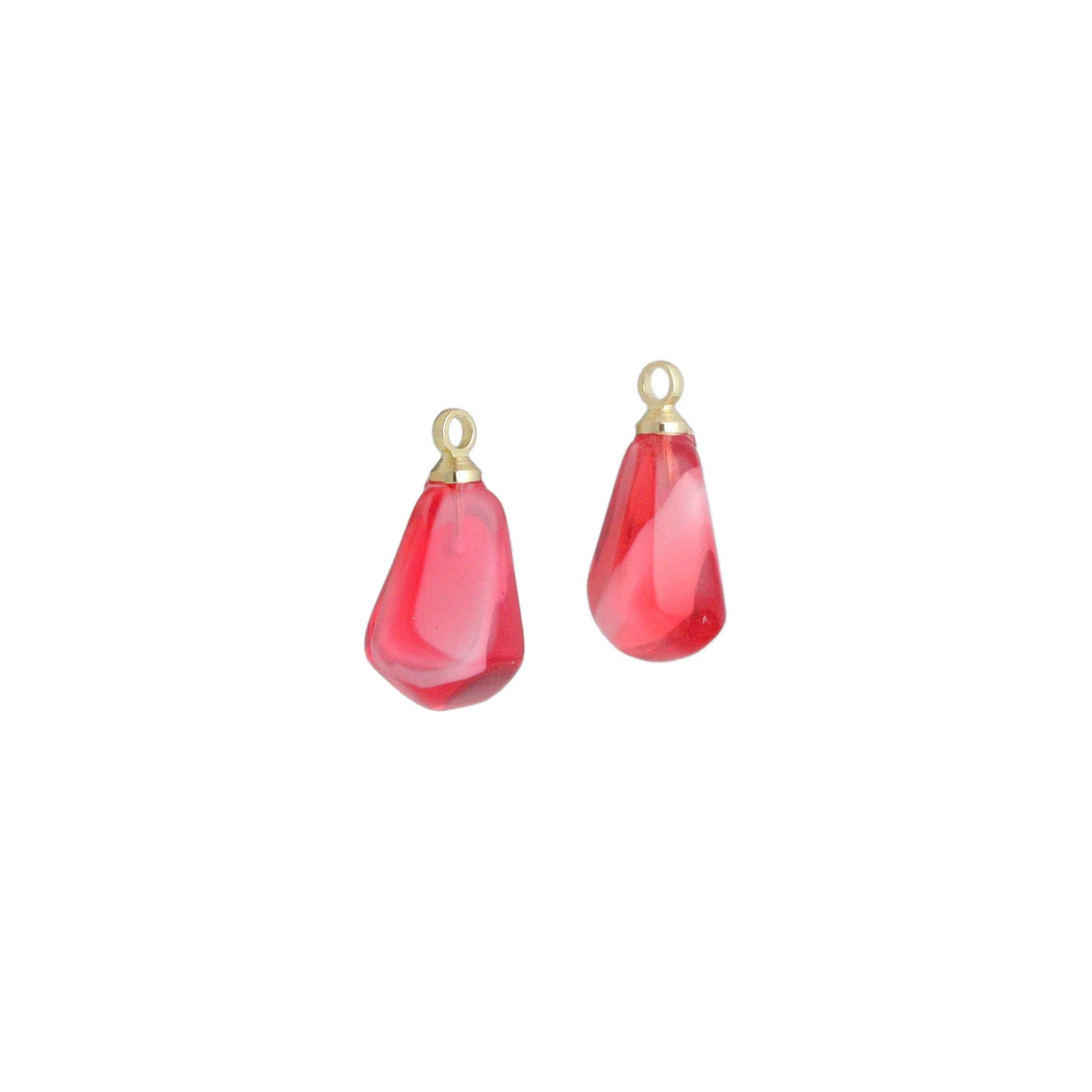 Gold Red Pomegranate Seed Charm Pendant,Sku#LK1250
