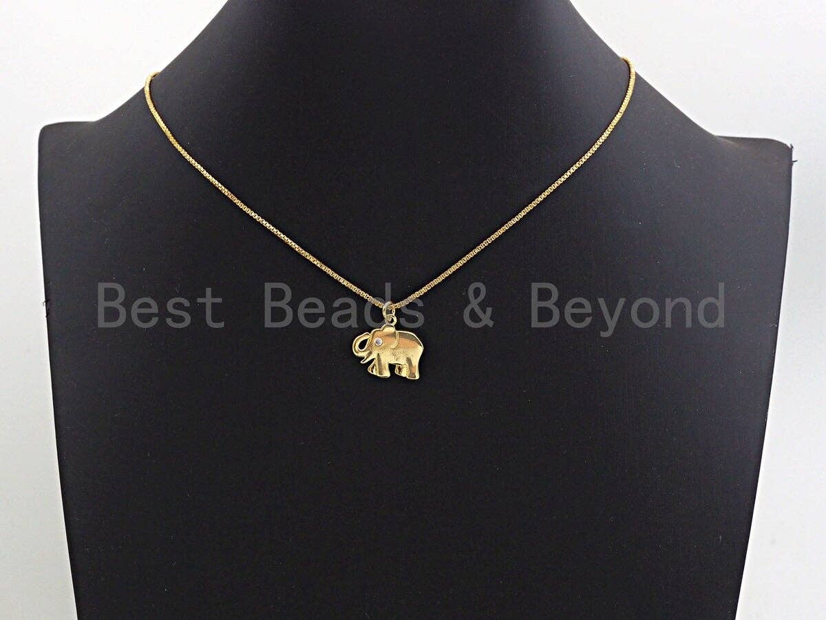 CZ Micro Pave Elephant Shaped Pendant/Charm, Cubic Zirconia