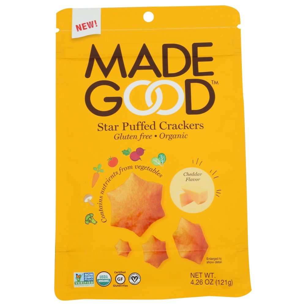 MADEGOOD Cracker Cheddar Org -Vegan,Organic & Gluten-Free Snack 4.25oz