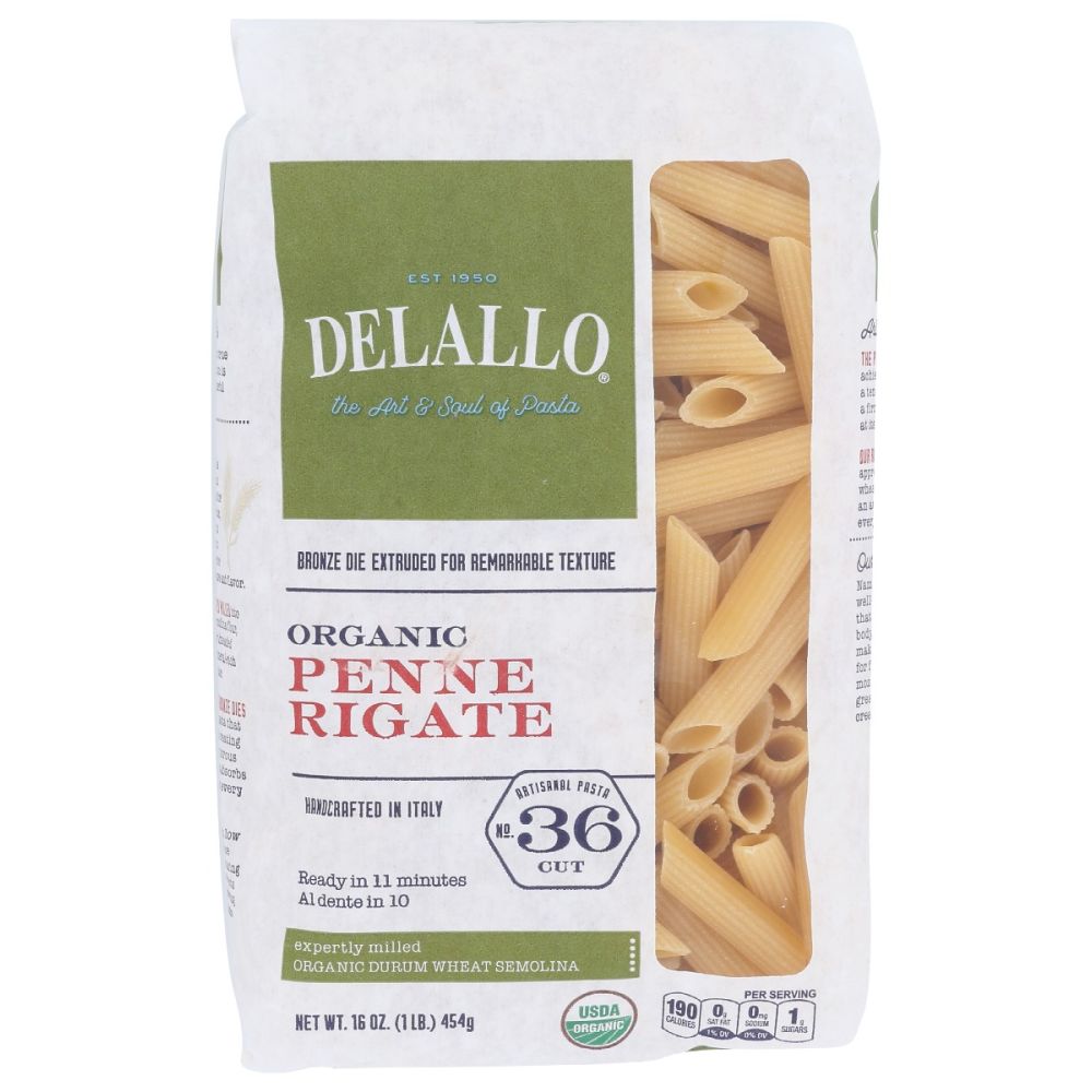DELALLO: Pasta Semolina Penne Rigati Org, 16 oz