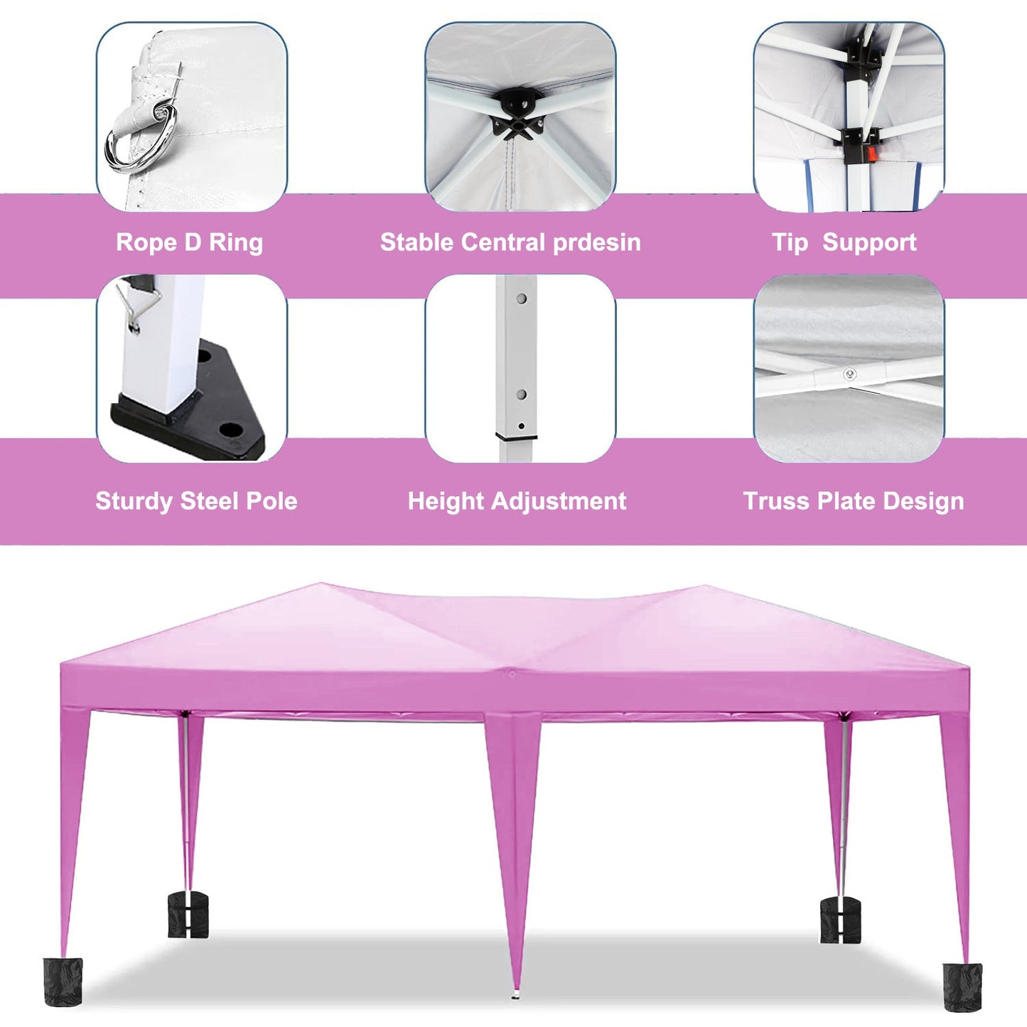 10'x20' Folding Canopy with 6 Removable Sidewalls