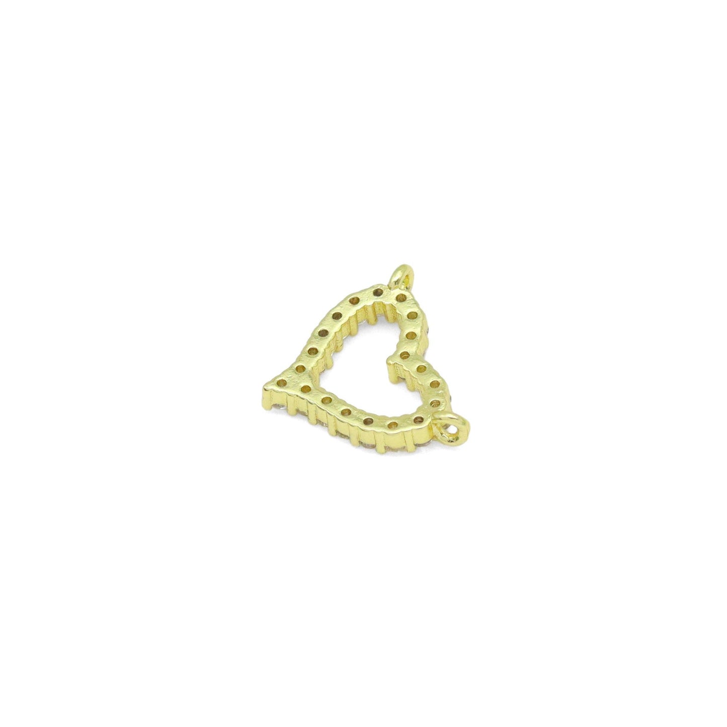 Clear CZ  Frame Heart Connector Charm Pendant, Sku#LK1048