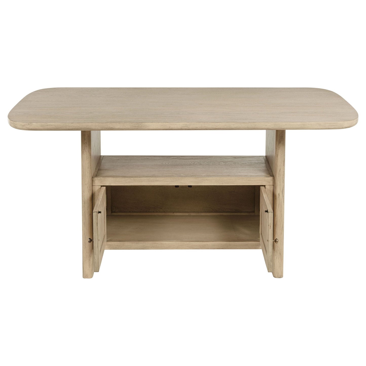 Kailani Cane Counter Height Storage Dining Table Beige Oak