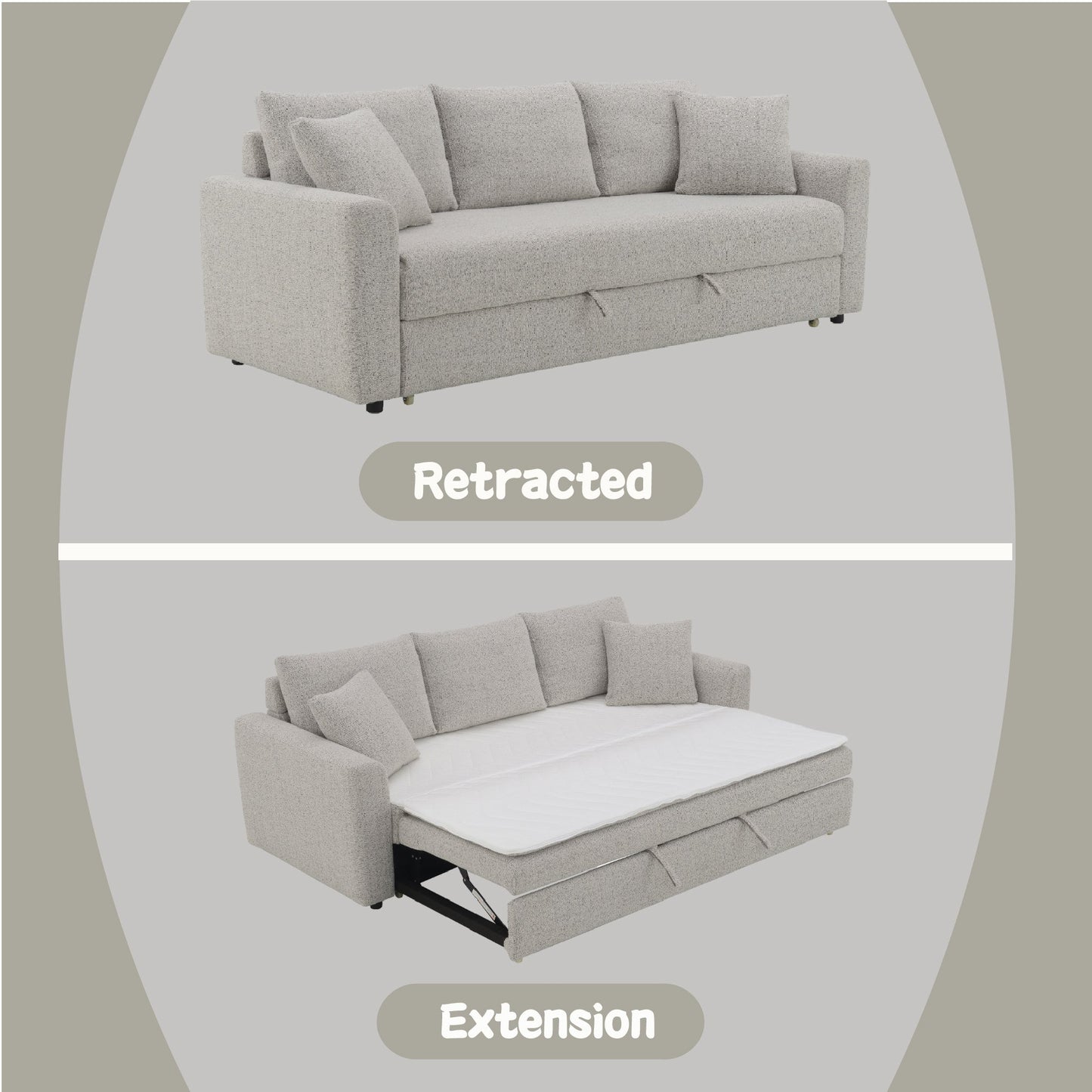 Connie Beige Boucle Sleeper Sectional