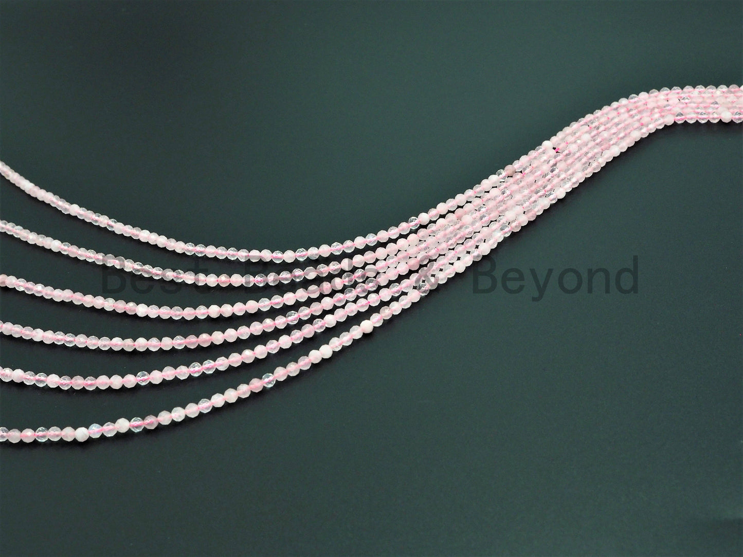 High Quality Natural Faceted Round Rose Quartz beads, 2mm/3mm/4mm Pink Gemstone beads, Sparkly Rose Quartz Beads, 15.5inch strand, SKU#U357