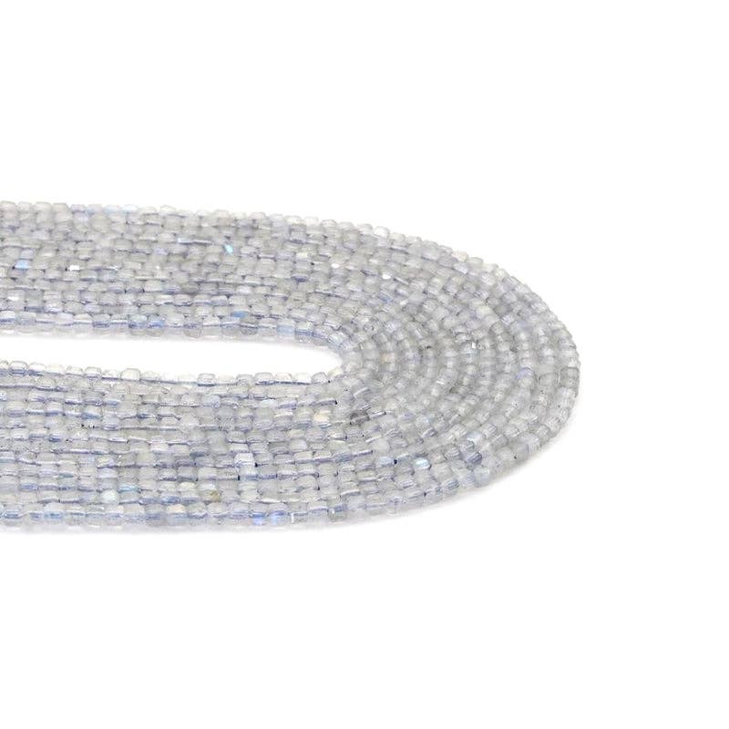 Genuine Labradorite Faceted Cube Beads, 2.5mm, Sku#U1535