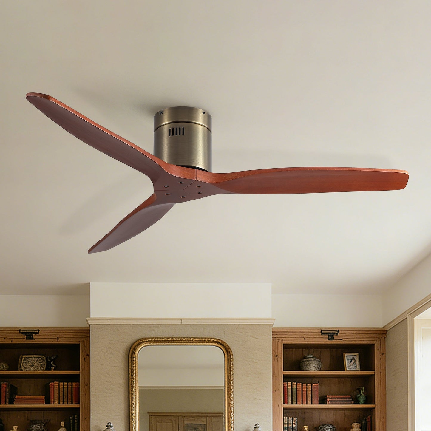 52 Inch American Farmhouse Rustic Elegance Classical Solid Wood Ceiling Fan