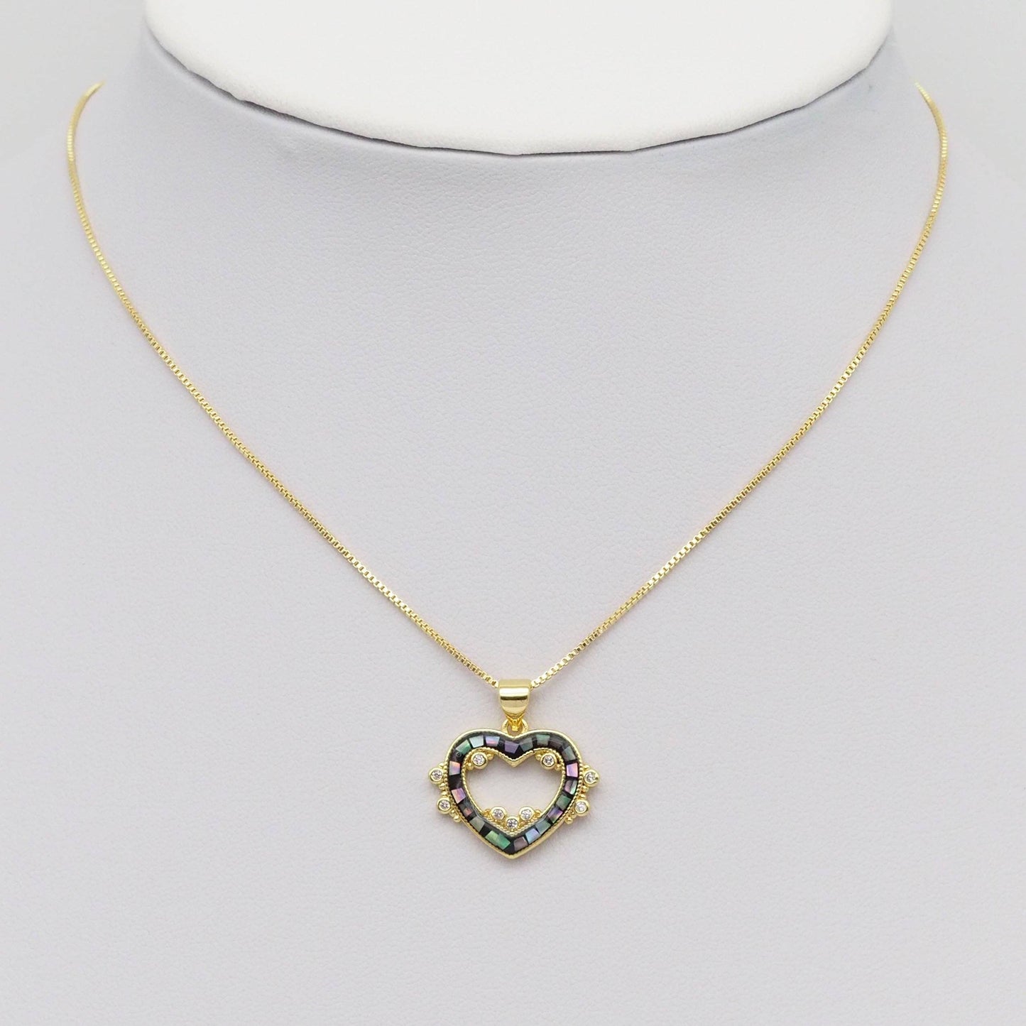 Abalone Pink White Mother of pearl Heart Charm, Sku#LX392