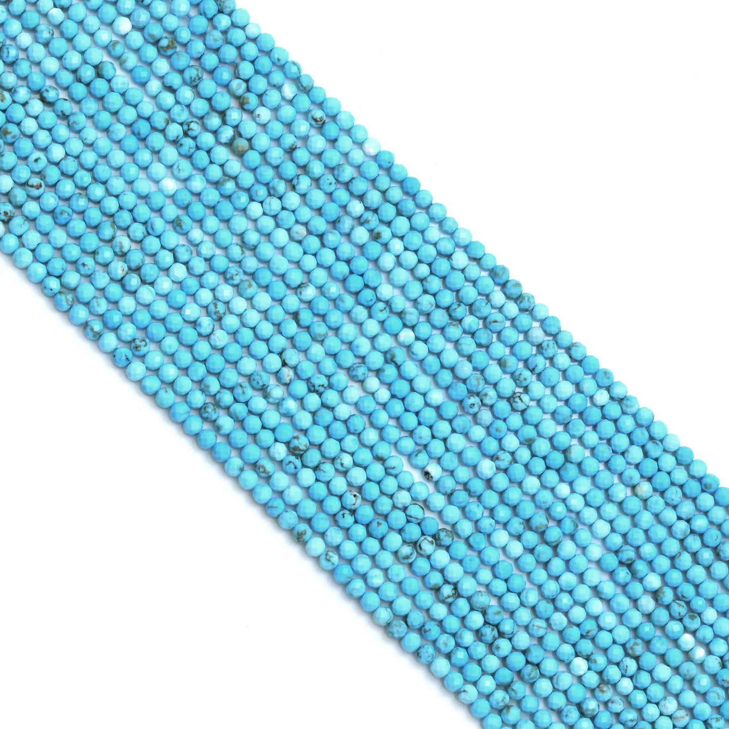 Blue Turquoise Faceted Round Beads, Sku#U1831